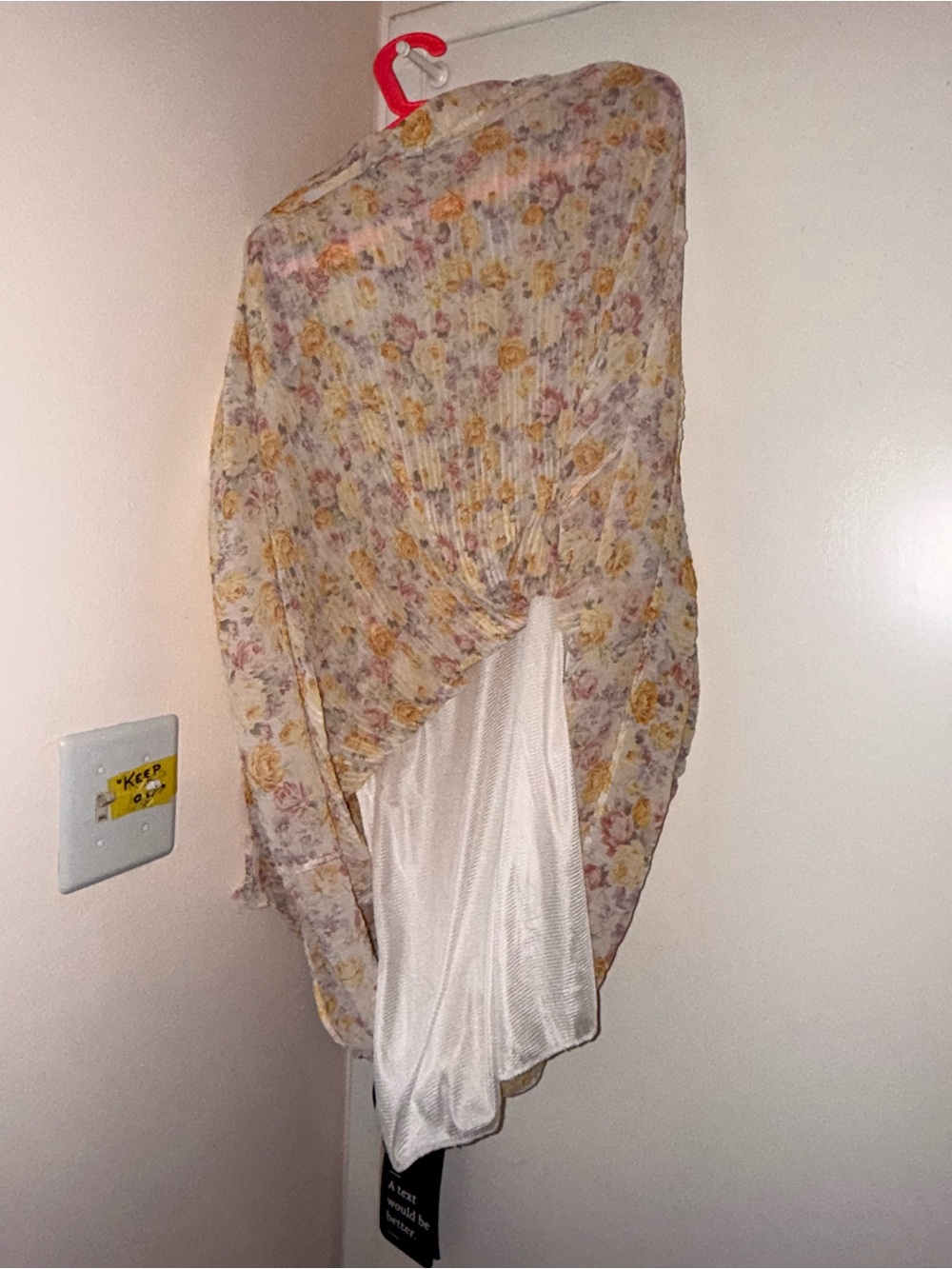 Floral Ruffle Midi Dress in Cream and Yellow - Picture 4 of 5